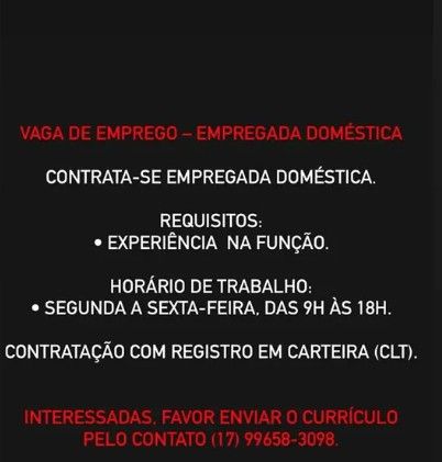 EMPREGADA DOMÉSTICA